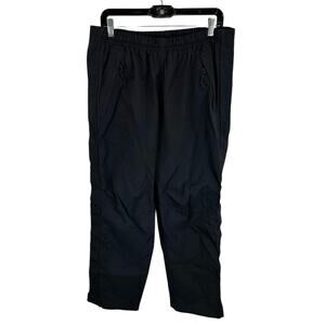 REI Pull On Rain Pants Lined Black Size Large Adjustable Waist Packable Hiking